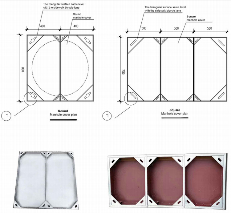 Recessed Stainless Steel Manhole Covers Multiple-Leaf Recessed Double Seal & Locking Cover