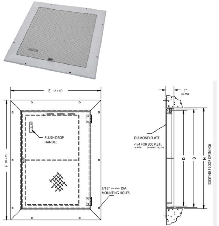 Flat Roof Access Hatch Single Door Retrofit