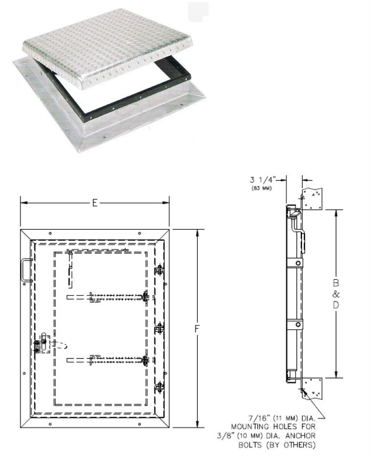 Roof Access Hatch With External Mounting Flange