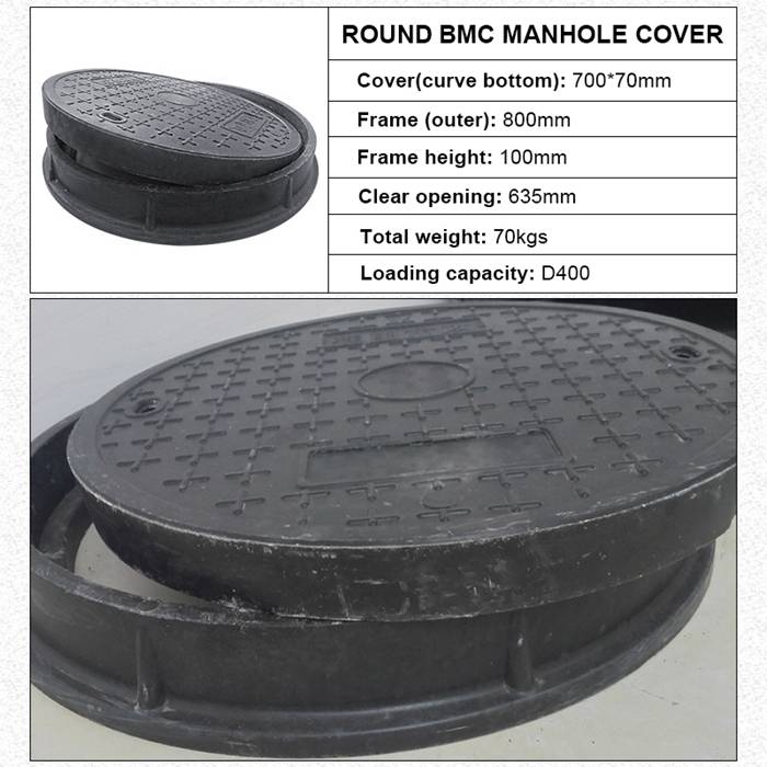 EN124 D400 BMC Round Fiberglass Manhole Cover
