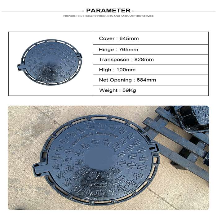 D400 Round Ductile Cast Iron Manhole Cover price EN124 Access cover 850*850 sewer drain lid