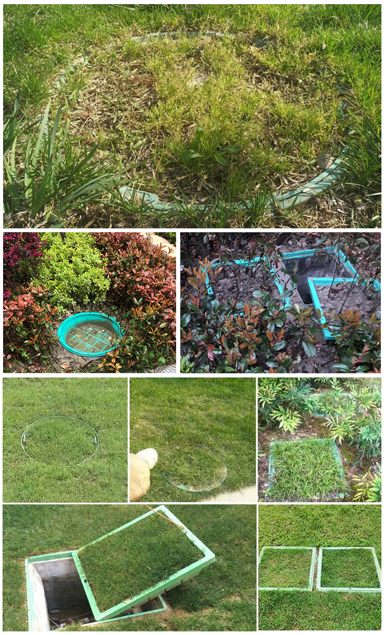 Hot custom SMC resin grass basin manhole cover grass planting decorative lawn manhole cover