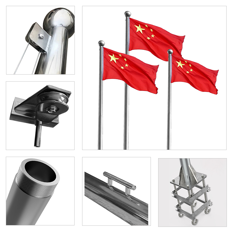 Anjoy stainless steel indoor flag pole electric automatic flagpole flagpole hot sale